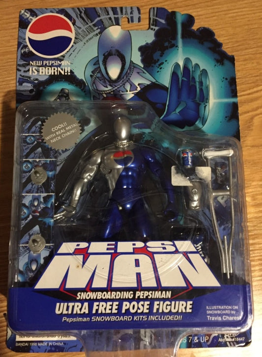 Bandai 1998 Pepsiman Snowboard Ultra Free Pose Action Figure