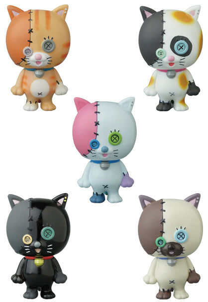 Medicom Toy VAG Vinyl Artist Gacha Gashapon Series 18 Mames Dancing Button Cat 5 2" Figure Set