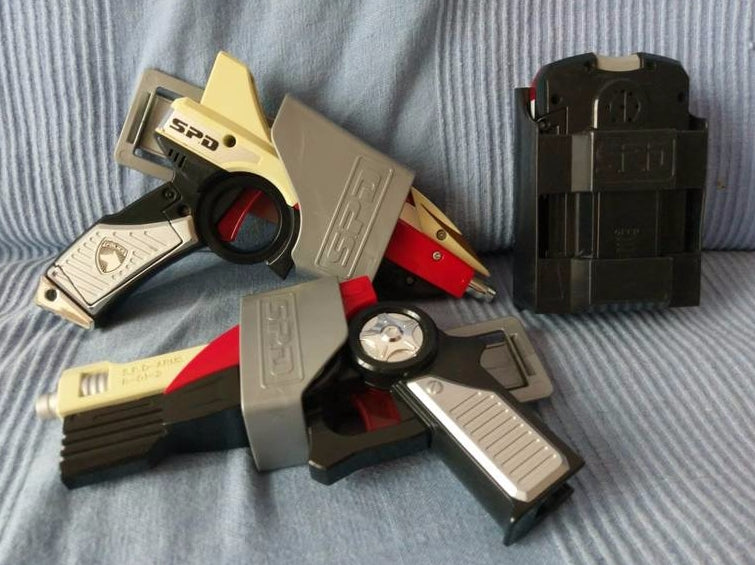 Bandai Power Rangers Dekaranger SPD Space Patrol Delta Weapon 2 Gun Figure Set Used