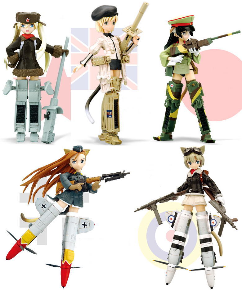 Konami Mecha Musume Military Army Girl Part 3 Re-paint 5 Trading Figure Set