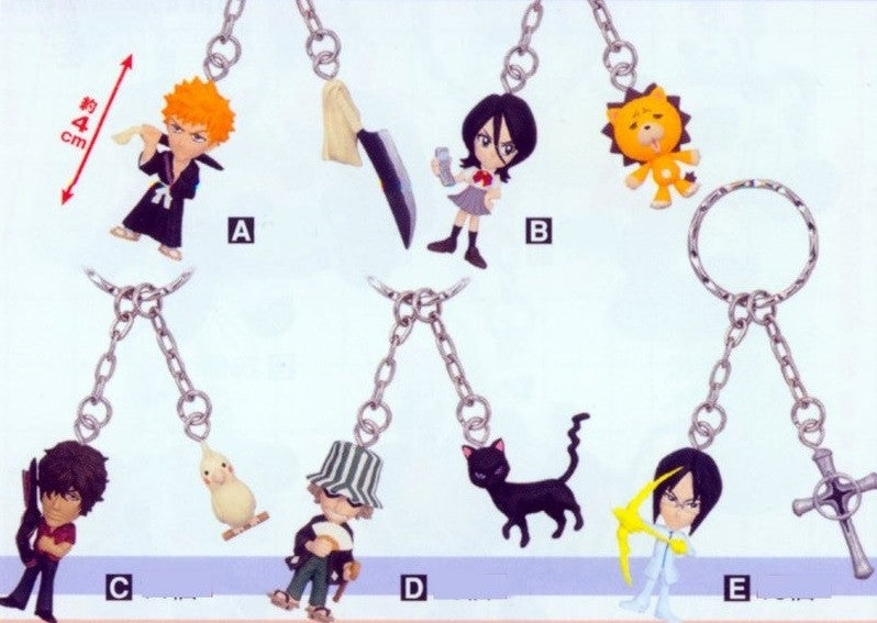 Banpresto 2005 Bleach Swing Key Chain Holder Mascot Strap 5 Trading Figure Set - Lavits Figure