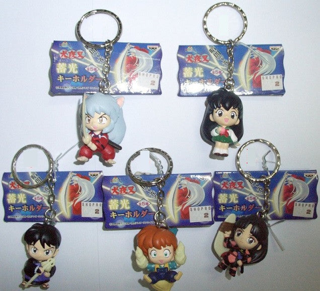 Banpresto Inu Yasha GID Grow In the Dark Key Ring Chain Holder 5 Trading Figure Set - Lavits Figure