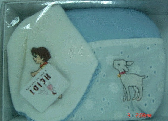 Japan Limited Heidi Girl of Alps Blue Cosmetic Bag & Handkerchief Set - Lavits Figure