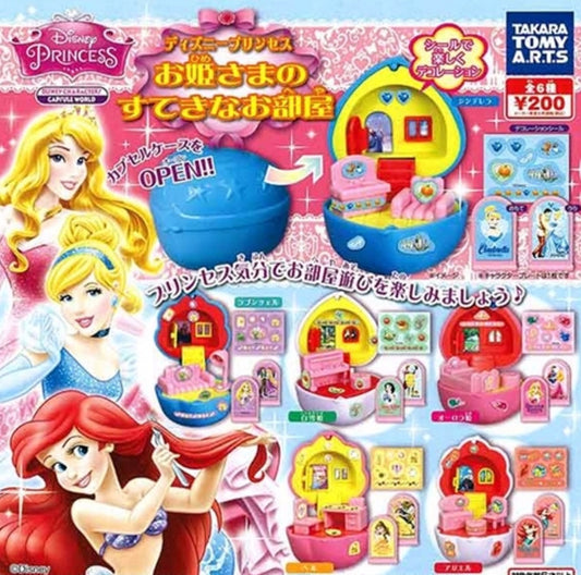 Takara Tomy Disney Princess Gashapon 6 Mini House Figure Set