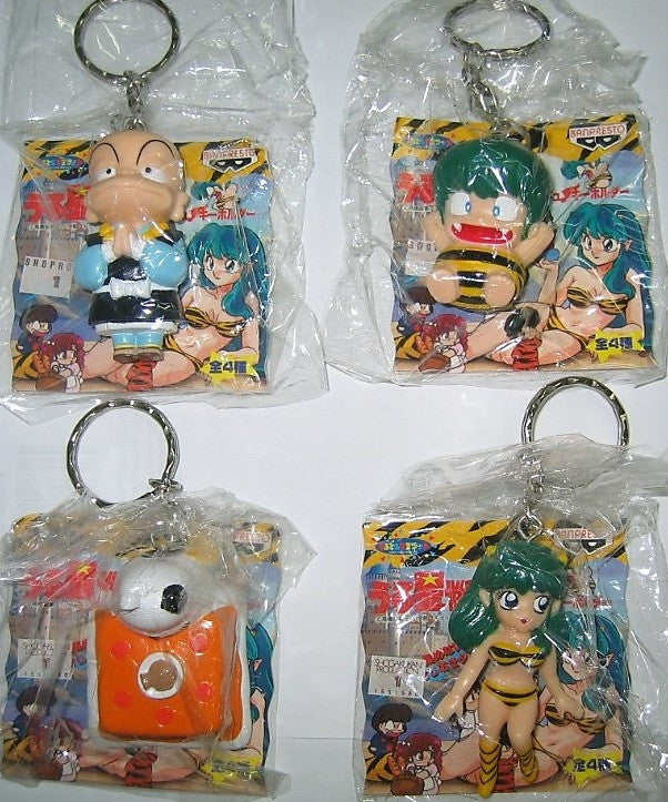 Banpresto Urusei Yatsura 4 Mascot Strap Key Chain Holder Mini Trading Collection Figure Set - Lavits Figure