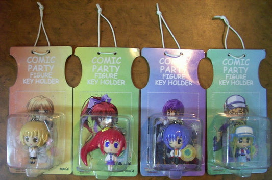 Run'A Comic Party Key Holder 4 Mini Strap Mascot Figure Set - Lavits Figure