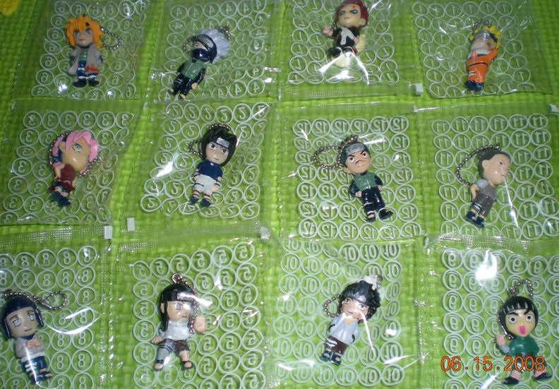 Morinaga Naruto Shippuden 12 Mini Trading Mascot Key Chain Holder Figure Set - Lavits Figure