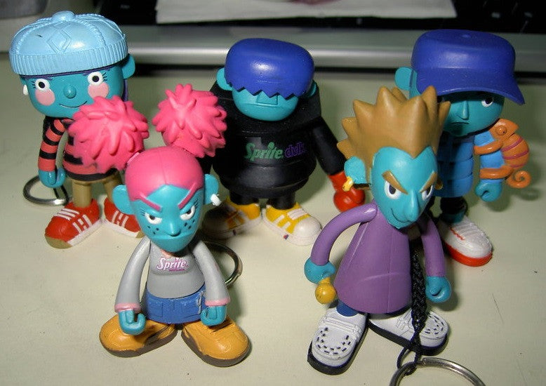 2001 Eric So Fun Sprite Soul Twin Boy Girl Scream Subsonic MC 5 Keychain 2" Vinyl Figure Set - Lavits Figure