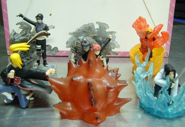 Bandai Naruto Shippuden Evolution Ninjutsu Kiwame Effect Scene Diorama 5 Trading Figure Set Used - Lavits Figure