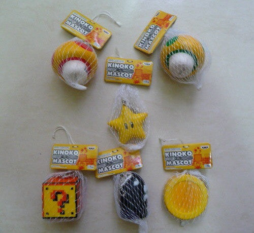 Banpresto Nintendo Super Mario Bros Kinoko Mascot 5+1 Secret 6 Key Chain Figure Set - Lavits Figure