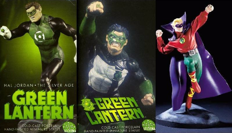 DC Direct Green Lantern 3 Miniature Cold Cast Porcelain Statue Figure Set