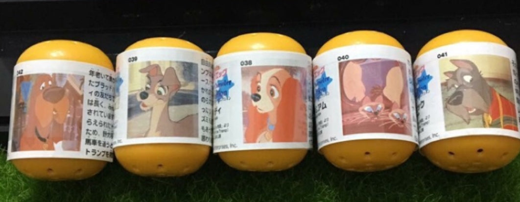 Furuta Choco Egg Disney Characters Collection Part 1 & 2 Lady and The Tramp 5 Trading Figure Set