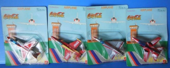 Coca Cola Airplane 4 Collection Figure Set