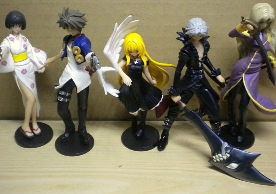 Black Cat Gashapon 5 Trading Collection Figure Set