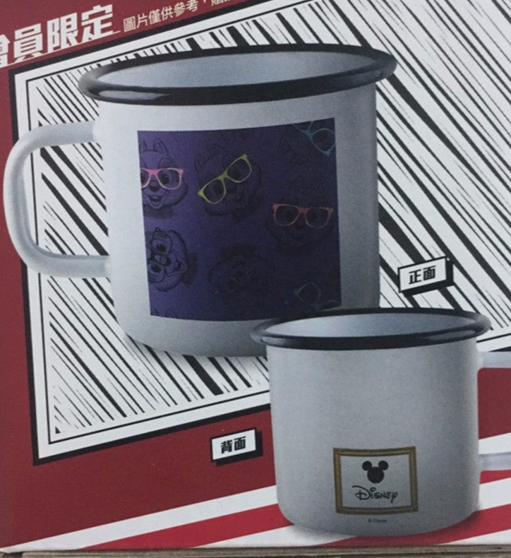 Disney Family Mart Taiwan Limited Chip 'n' Dale Enamel Porcelain Mug Cap