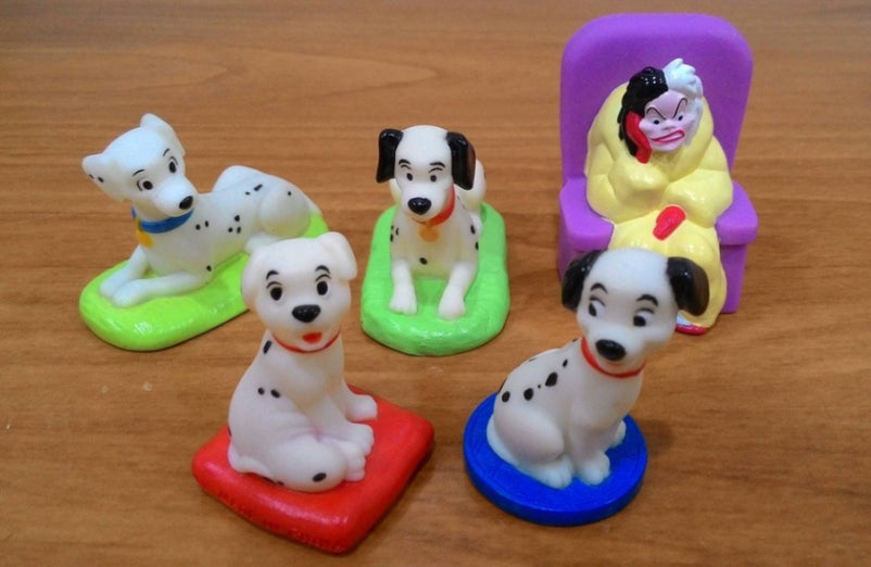 Tomy Disney 101 Dalmatian 5 Finger Puppet Figure Set Used
