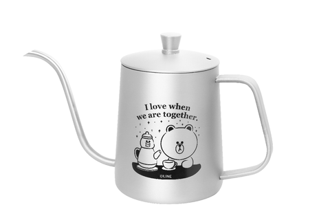 Taiwan Family Mart Limited Line Brown & Friends 304 Stainless Steel 600ml Drip Pouring Kettle Figure