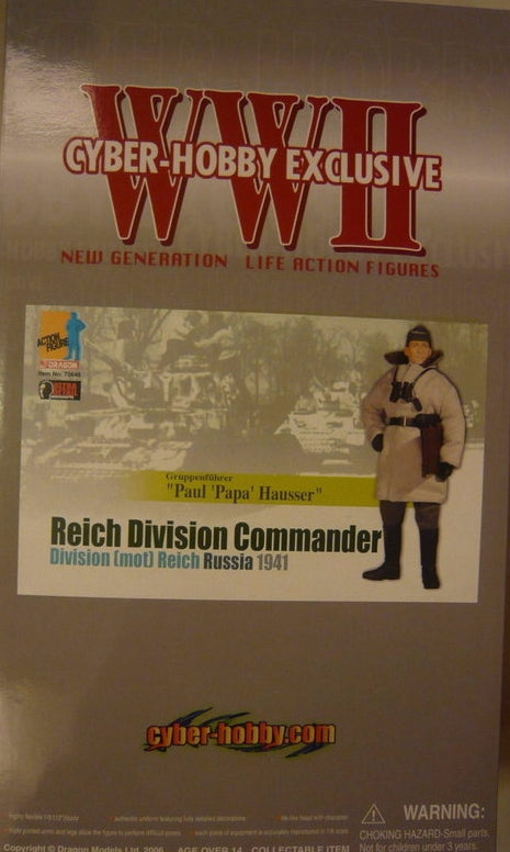 Dragon 1/6 12" Cyber Hobby WWII Russia 1941 Reich Division Commander Paul Papa Hausser Figure