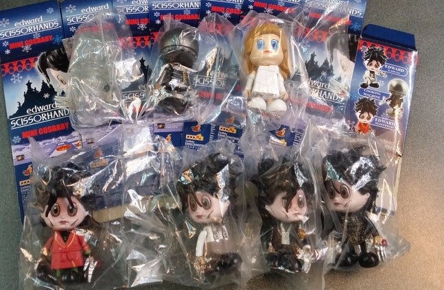 Hot Toys 2008 Cosbaby Tim Burton Edward Scissorhands 6+1 Secret 7 3" Figure Set