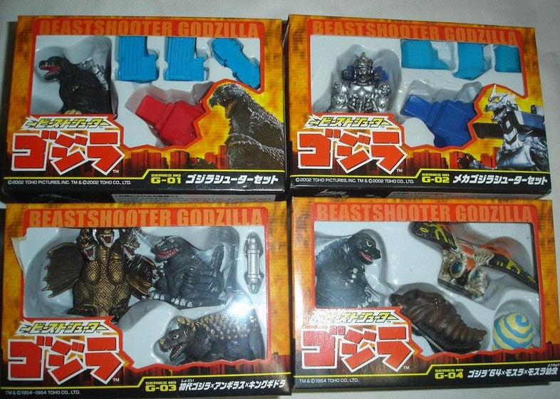 Konami Beastshooter Godzilla G-01 G-02 G-03 G-04 4 2" Trading Figure Set - Lavits Figure
- 1