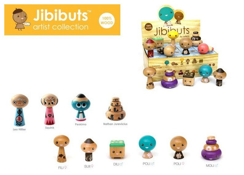 2009 Noferin Artist Collection Jibibuts 10 3" Wood Figure Set - Lavits Figure