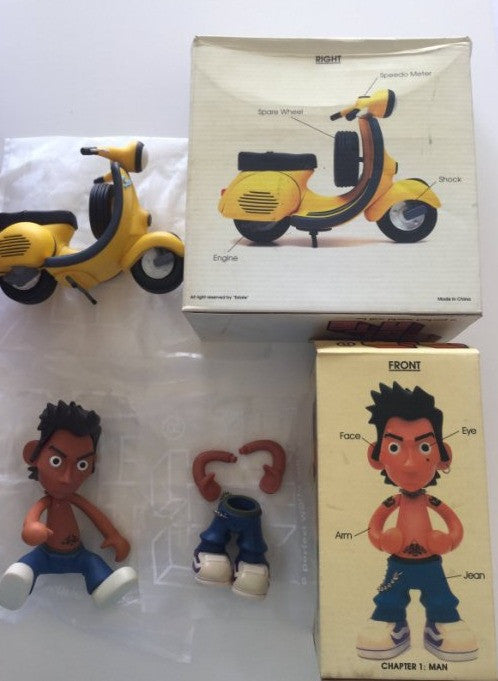 Eric So Fun Estate Sam Lee & Scooter 6" Vinyl Figure Set Used
