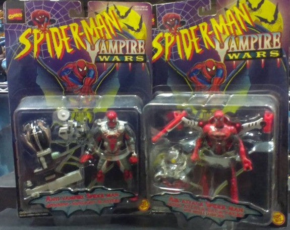 Toy Biz Marvel Spiderman Vampire Wars Air Attack & Anti Vampire Spider Man Action Figure Set - Lavits Figure