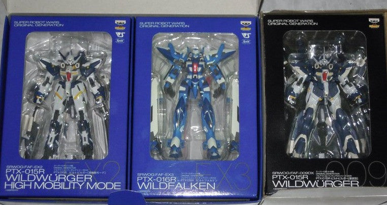 Banpresto Hobby Super Robot Wars OG PTX-015R Wildwurger 009 High Mobility Mode EX2 PTX-016R Wildfalken EX3 3 Action Figure Set - Lavits Figure
- 1