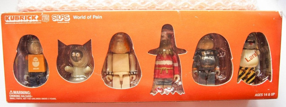 Medicom Toy Kubrick 100% James Jarvis World Of Pain 6 3" Vinyl Figure Set Used - Lavits Figure