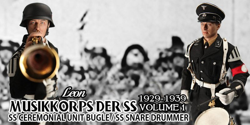 3 Reich 12" 1/6 WWII German 1929-1939 Volume 1 Leon Musikkorps Der SS Ceremonial Unit Bugle Snare Drummer Figure Set - Lavits Figure
- 1