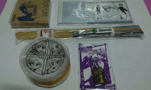 Japan Gensomaden Saiyuki Genjyo Sanzo Lot: Coaster Letter Paper Fan Strap Set - Lavits Figure
- 1