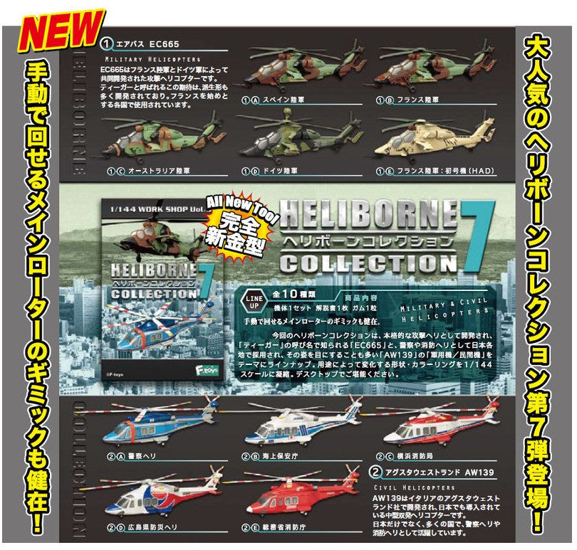 F-toys 1/144 Work Shop Vol 31 Heliborne Collection 7 10 Trading Figure Set - Lavits Figure