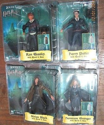Neca Harry Potter With Wand & Base Series 1 4 Figure Set Ron Hermione Sirius - Lavits Figure
- 2