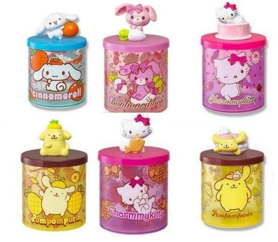 Sanrio Hi-Life Store Limited Hello Charmmy Kitty Pompompurin Bonbonribbon 6 4" Plastic Can Figure Set - Lavits Figure