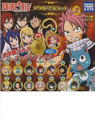 Takara Tomy Fairy Tail Capsule Gashapon P2 Metal Mascot Key Chain 14 Figure Set - Lavits Figure