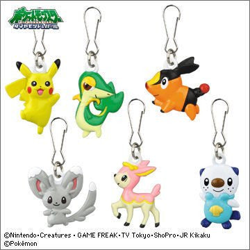 Takara Pokemon Pocket Monster Gashapon BW Best Wishes Metal Strap 6 Figure Set - Lavits Figure