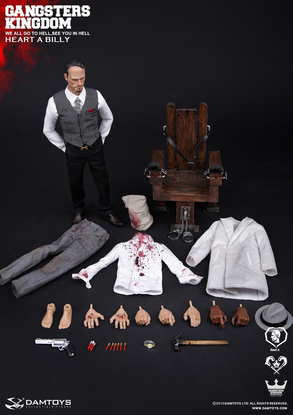 DamToys 1/6 12" Gangsters Kingdom GK012 Heart A Billy Action Figure - Lavits Figure
- 3