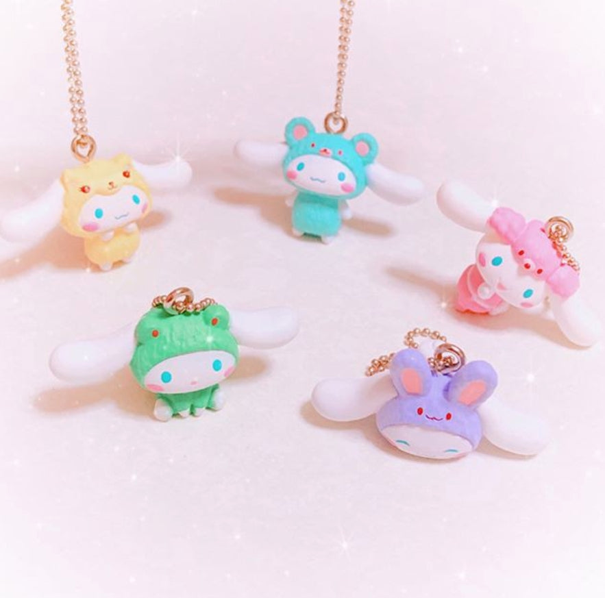Takara Sanrio Cinnamoroll Gashapon Cosplay 6 Strap Mascot Figure Set