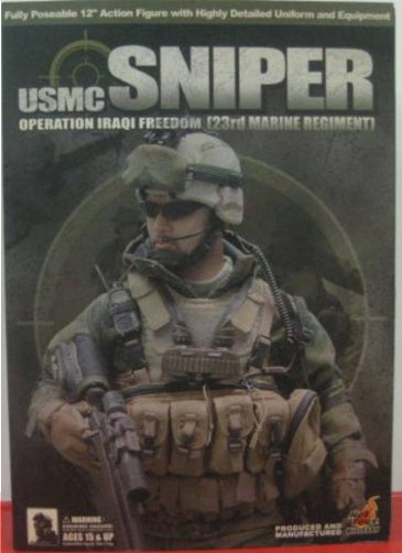 Hot Toys 1/6 12" USMC Sniper 23rd Marine Regiment Action Figure