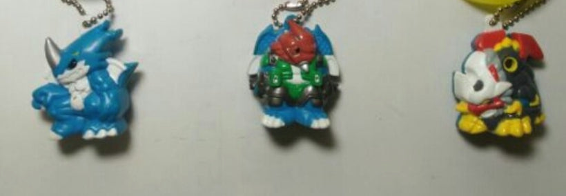 Bandai Vintage Digimon Digital Monster Gashapon 3 Mascot Strap Figure Figure Set Used