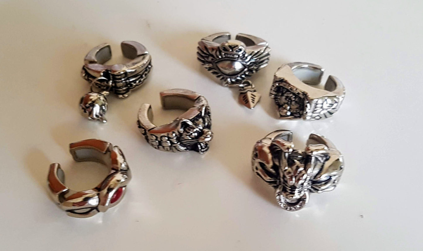 Konami MÄR Marchen Awakens Romance 6 Rings Figure Set Used B