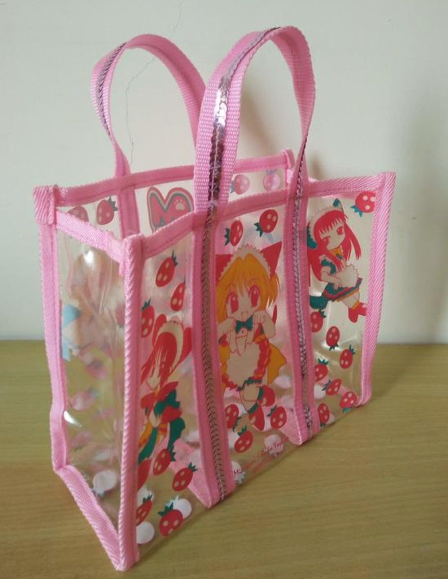 Nakayosi 2002 Tokyo Mew Mew 7.5" Mini Plastic Pink Tote Bag