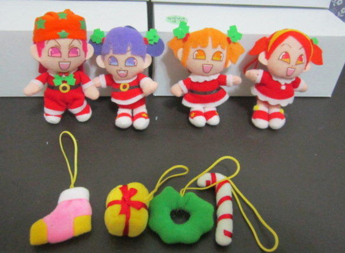Epoch Mini Morning Musume Gashapon Xmas 5 Plush Doll Figure Set