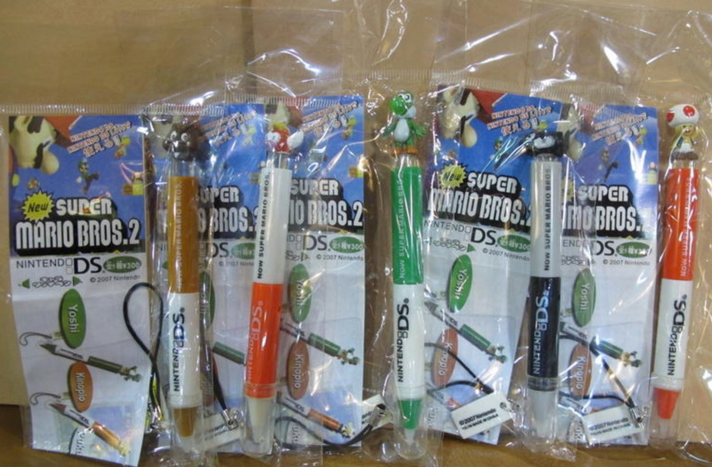 Yujin Super Mario Bros. Gashapon Nintendo DS 11 Character Stylus Touch Pen Set Used