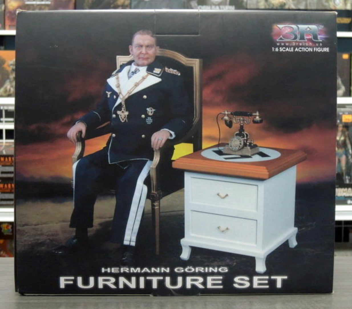 3 Reich 12" 1/6 GM618 WWII German Head Of The LUftwaffe Hermann Goring Furniture Figure Set