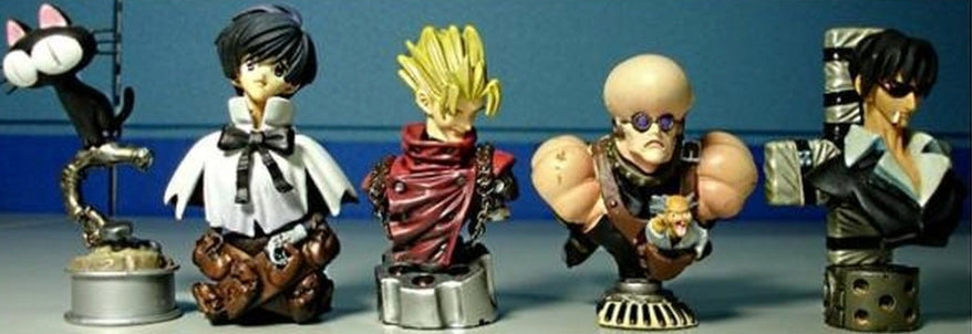 Kaiyodo K&M Trigun Gashapon Bust Up Model Series 1 5 Figure Set