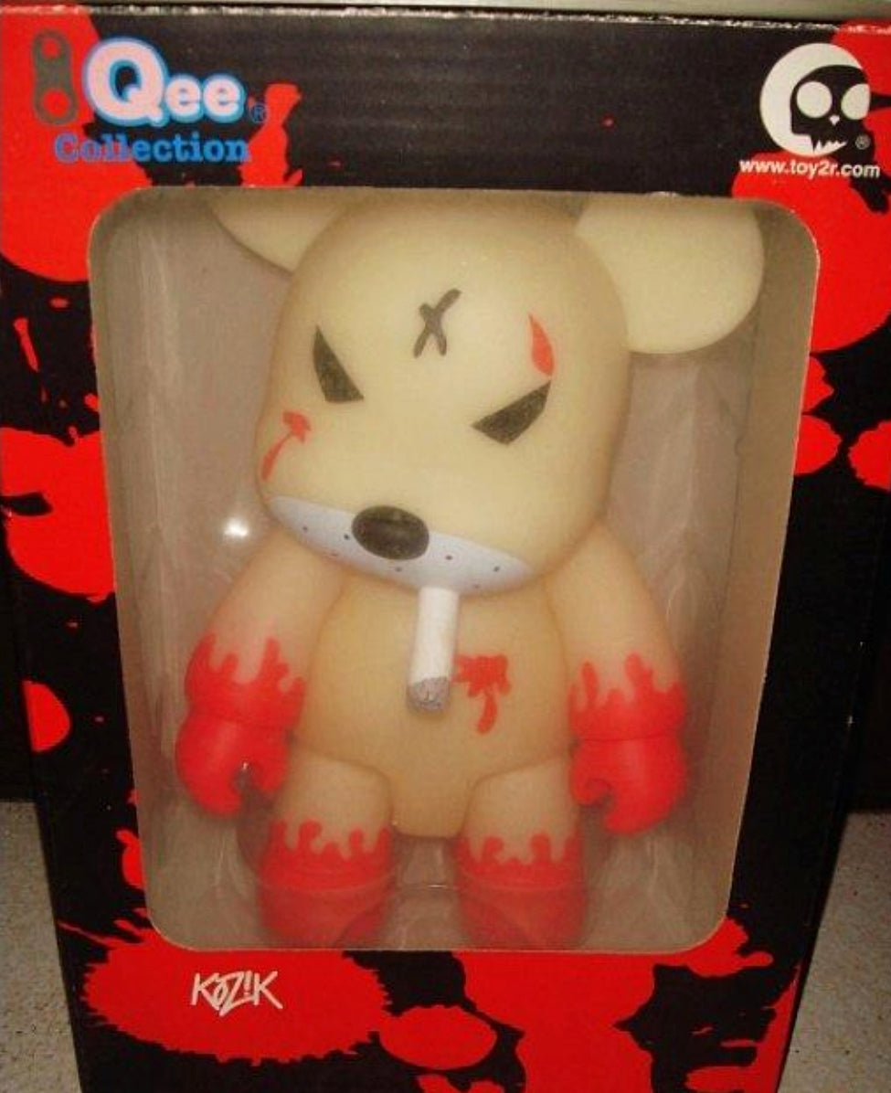 Toy2R Qee Frank Kozik Redrum Bear GID ver 8" Vinyl Figure