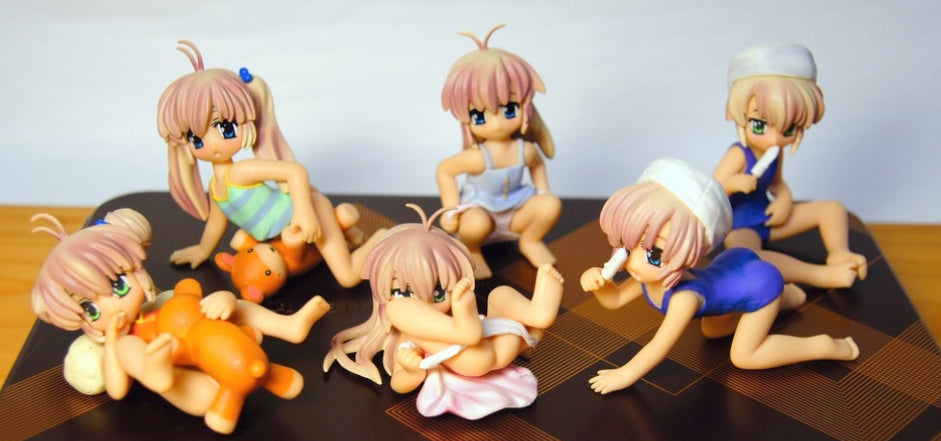 Millennium DGP Digital Gals Paradise Gashapon Hajirusu 6 Mini Figure Set Used