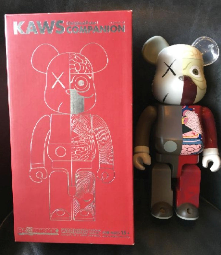 Medicom Toy Kaws Original Fake Be@rbrick 400% Companion Anatomical Model Red ver Vinyl Figure