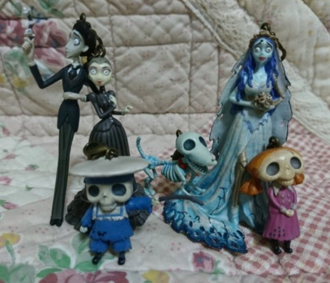 McFarlane Toys Tim Burton's Corpse Bride 6 Key Chain Trading Figure Set Used